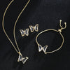 Butterfly Set of Bracelet + Necklace + Earrings