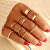 Set of 9 rings in fine style