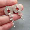 Handmade earrings in 925 sterling silver with rubies